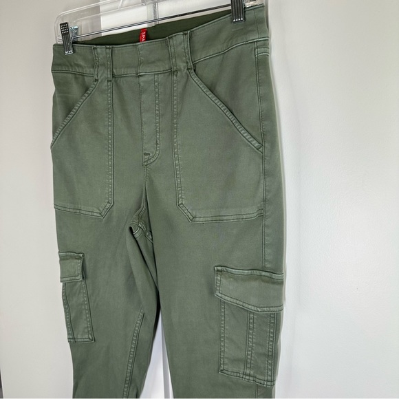 SPANX Stretch Twill Cargo Pants Olive Green Size Large Classic Cargo Neutral - Picture 6 of 8